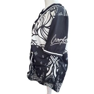Crooks and Castles Baseball Jersey Bandana‎ Print Button Up Short Sleeve
Med EUC